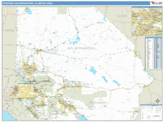 Riverside-San Bernardino-Ontario Metro Area Digital Map Basic Style